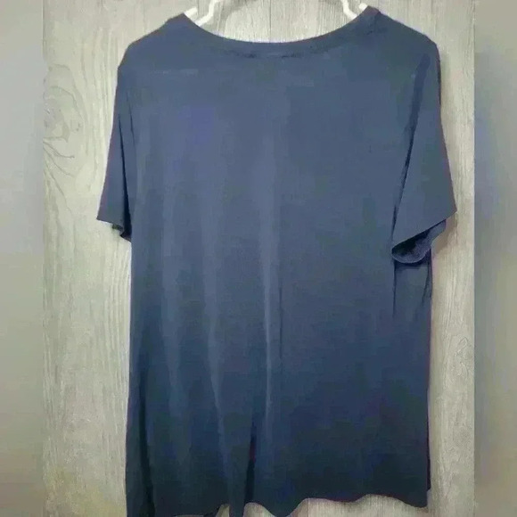 Ava & Viv navy blue blouse with knot ruching. Size 1X - Picture 4 of 5